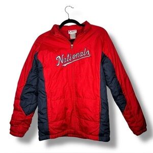 Majestic Washington Nationals Stuffed Windbreaker Jacket Size Large - “Anton”